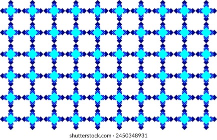 Seamless Thai traditional diamond pattern in blue and white colors, two tone blue diamond grid block repeat pattern, replete image, design for fabric printing