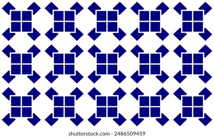 Seamless Thai traditional diamond pattern in blue and white colors, two tone blue diamond grid block repeat pattern, replete image, design for fabric printing