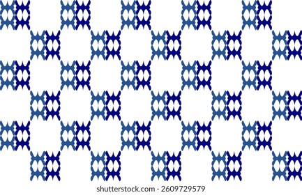 Seamless Thai traditional diamond pattern in blue and white colors, two tone blue diamond grid block repeat pattern, replete image, design for fabric printing, checkerboard, chessboard