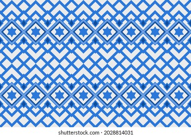 seamless Thai traditional pattern, blue and white shape for cloth, porcelain, chinaware, ceramic tile, ceiling design, texture, wall, paper and background, vector seamless pattern.