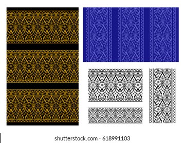 Seamless Thai tribal pattern and border