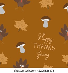 Seamless thanksgiving day pattern. Vector illustration for cards, posters, flyers, webs.