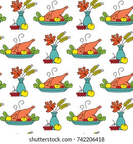 Seamless Thanksgiving day pattern. Vector illustration.