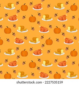 Seamless Thanksgiving Pattern can be used for wallpaper or background.