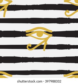 Seamless "The Eye of Horus" pattern.Ancient Egyptian symbol of protection, royal power and good health. ''The Eye of Ra''  golden eye background. 