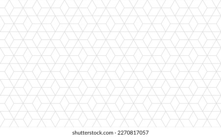 Seamless thin linear grid pattern. Abstract geometric rhombus background. Stylish fractal texture.