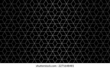 Seamless thin linear grid pattern. Abstract geometric rhombus background. Stylish fractal texture.