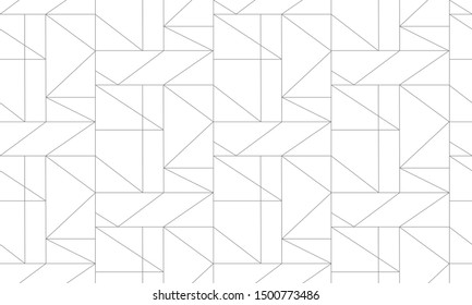 Seamless thin linear pattern. Abstract geometric low poly background. Stylish fractal texture.