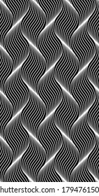 Seamless thin linear pattern. Abstract geometric wavy background. Stylish monochrome texture.