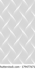 Seamless thin linear pattern. Abstract geometric wavy background. Stylish monochrome texture.