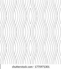 Seamless thin linear pattern. Stylish monochrome wavy texture.