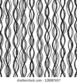 Seamless thread pattern. Monochrome texture. EPS 8 vector illustration.