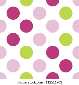 Seamless three color girls polka dot pattern