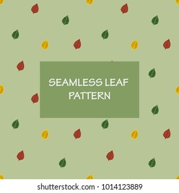 seamless three color leaf pattern, red, green, yellow, nature.