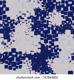 Seamless three-color camouflage made of rounded rectangles.