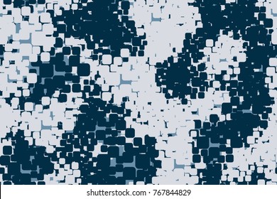 Seamless three-color camouflage made of rounded rectangles.