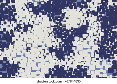Seamless three-color camouflage made of rounded rectangles.