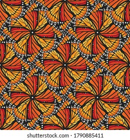 Seamless tie dye organic pattern inspired by butterfly pattern. The format is in vector easy to edit and to use for various purposes.