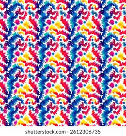 A seamless tie-dye watercolor pattern featuring soft gradients in pastel rainbow tones. Whimsical and dreamy, ideal for boho apparel, digital paper, kids’ designs, and trendy crafts.