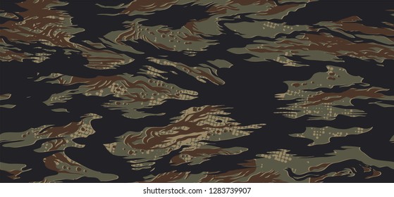 Seamless Tiger Camouflage Pattern
