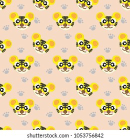 Seamless Tiger Pattern Background Wallpaper Isolated