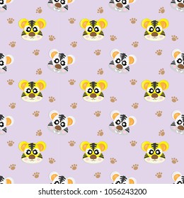 Seamless Tiger Pattern Background Wallpaper Isolated