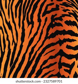 Seamless tiger skin pattern with black and orange lines. Wild animal skin pattern design for fashion