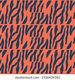 Seamless Tiger Skin Pattern, Striking Design Replicating The Unique And Powerful Ornament Of Black Stripes