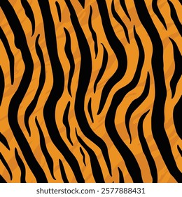 Seamless Tiger Skin Texture - Bold Wild Animal Print with Exotic Stripes