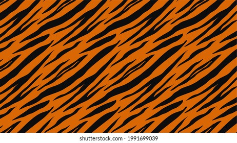 Seamless tiger skin vector pattern. Tiger skin texture. Animal print. Striped animal texture. Good for fabric, wallpaper, wrapping paper, craft, textile, fashion, flyer, brochures, background, banner.