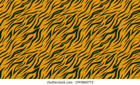 Seamless tiger skin vector pattern. Tiger skin texture. Animal print. Striped animal texture. Good for fabric, wallpaper, wrapping paper, craft, textile, fashion, flyer, brochures, background, banner.