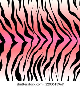 Seamless Tiger Stripe Pattern. Vector Animal Skin Background Print
