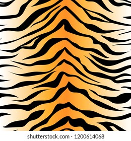 Seamless tiger stripe pattern. Vector animal skin background print
