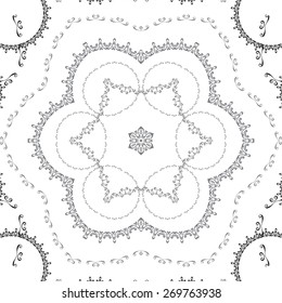 Seamless tile with collection of hand drawn circular frames.