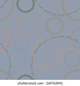 Seamless tile with collection of hand drawn circular frames.