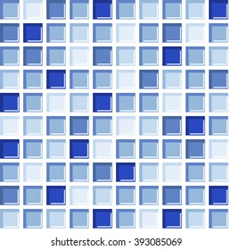 Seamless tile, seamless colorful mosaic pattern in blue shades. Abstract square geometric background
