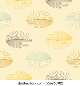 seamless tile with eyelashes balloons pattern in ivory, blue, and brown shades