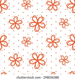 Seamless tile. Flowers on a white background