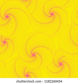 seamless tile with linear flower balls in yellow and pink