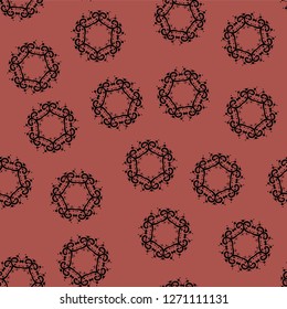 Seamless tile on light-brown background. Vintage decorative elements Hand drawn and spreaded about chaoticly. Tribal Oriental motifs.