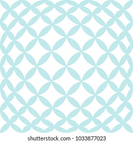 Seamless tile pattern. Abstract minimalistic ornament with elements in light blue on white. Simple vector repeating texture. Modern swatch. Flat background for textile, print, site, advertising.