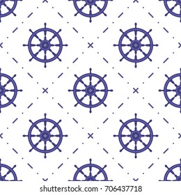 Seamless tile pattern based on a ship's steering wheel. 