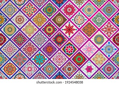 Seamless Tile Pattern Moroccan Bohemian Mandala