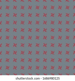Seamless of tile pattern vector. Design snow flakes red on pastel blue. Design print for illustration, texture, wallpaper, background. Set 6