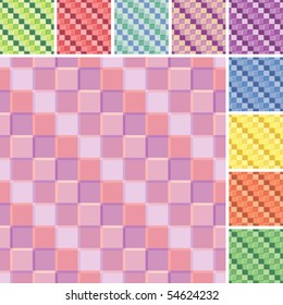 Seamless tile patterns. Set of multicolor versions
