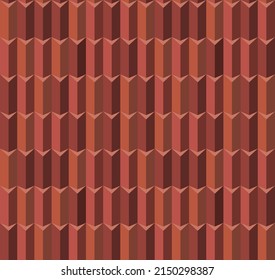 Seamless tile roof. Textured pattern of repeat ceramic rooftop. Clay tiles texture of house covering. Shingles illustration