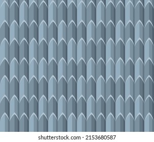 Seamless tile roof. Textured pattern of repeat ceramic rooftop. Clay tiles texture of house covering. Shingles illustration