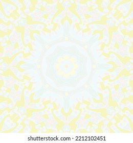 Seamless tile texture. Tracery mehndi design image. Pastel. Ethnic doodle art. Curved doodling picture. Vector