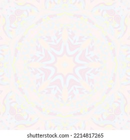 Seamless tile texture. Tracery mehndi design image. Pastel. Ethnic doodle art. Curved doodling picture. Vector