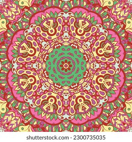 Seamless tile texture. Tracery mehndi design image. Ethnic doodle art. Curved doodling picture. Vector